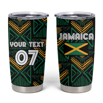 Afro-Jamaica Custom Tumbler Cup Reggae Boyz Ethnic Motifs LT7