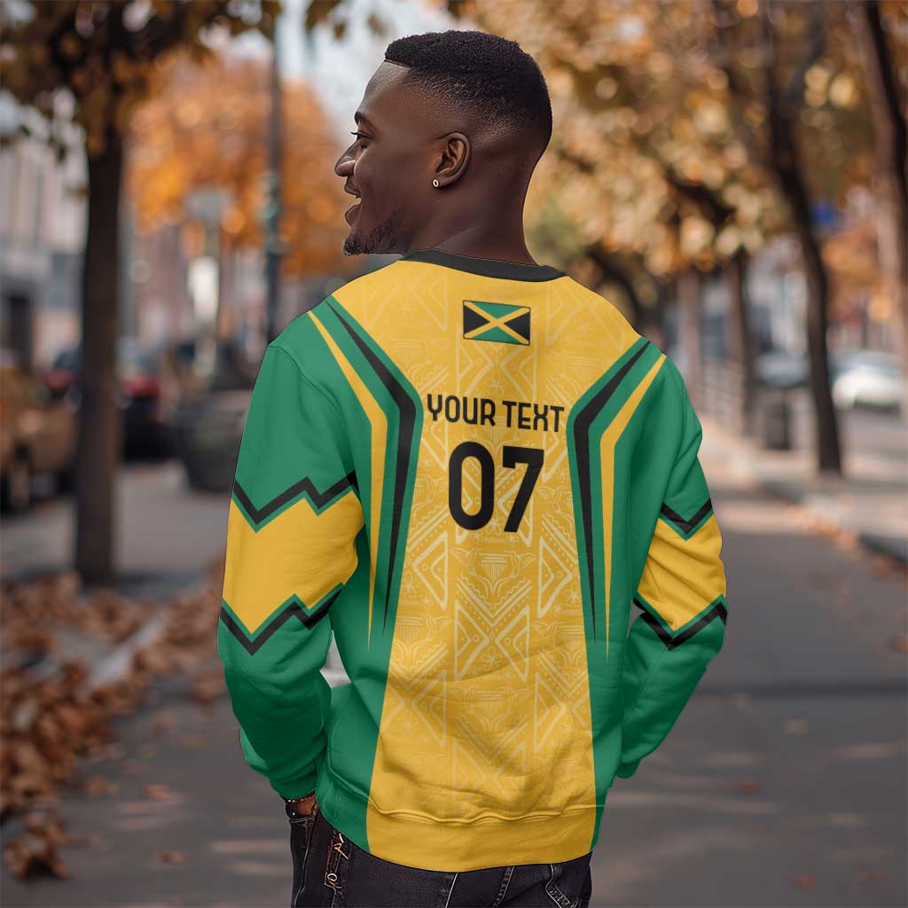 Afro-Jamaica Custom Sweatshirt Golden Ethnic Motifs LT7