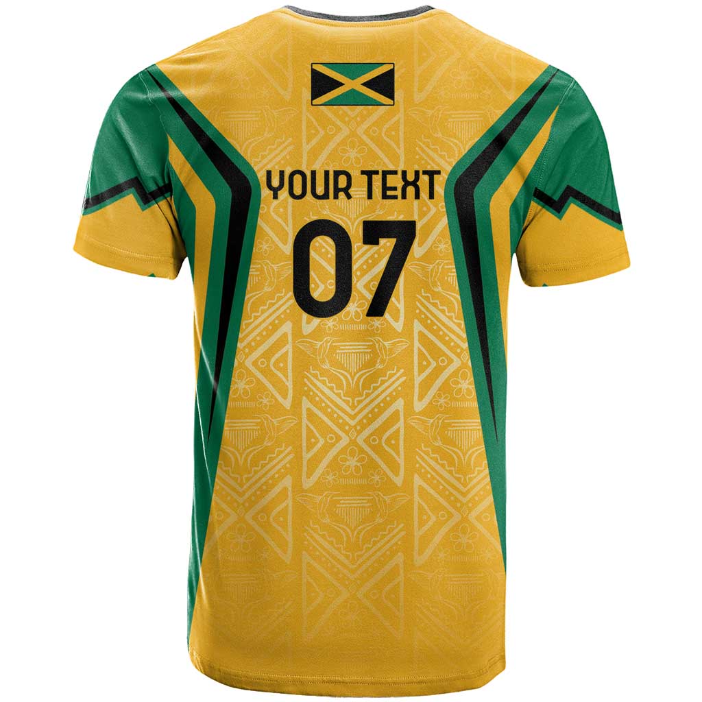 Afro-Jamaica Custom T shirt Golden Ethnic Motifs LT7