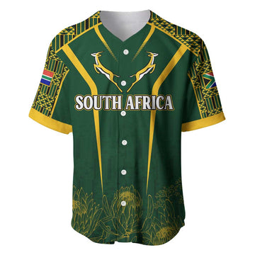 Personalised South African Heritage Day Baseball Jersey Kente Ethnic Patterns Mix Springboks LT7