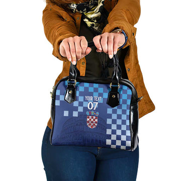 Croatia Football 2025 Custom Shoulder Handbag Blue Hrvatska Kockasti - Pula Arena LT7