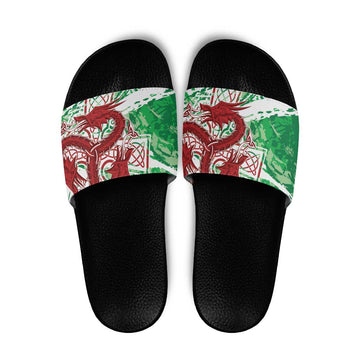 Wales Cymru Am Byth Slide Sandals Celtic Dragon Triskelion LT7