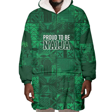 Nigeria Yoruba Adire Patterns Wearable Blanket Hoodie Proud To Be Naija LT7