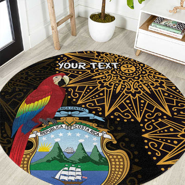 Pura Vida Costa Rica Personalized Round Carpet Oxcart Ornate Inspired Gold Pattern LT7