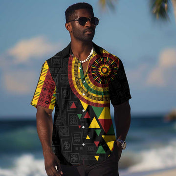 Personalized Adinkra Afro-Akan Culture Hawaiian Shirt Afrikan Colors LT7