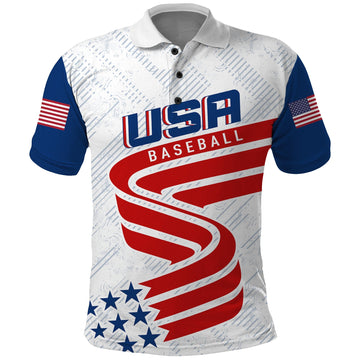 Custom USA Baseball Star Spangled Simple Style Polo Shirt LT7