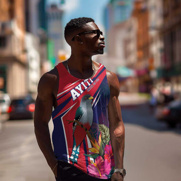 Haiti Personalized Men Tank Top Hispaniolan Trogon Tropical Vibes LT7