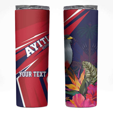 Haiti Personalized Skinny Tumbler Hispaniolan Trogon Tropical Vibes LT7