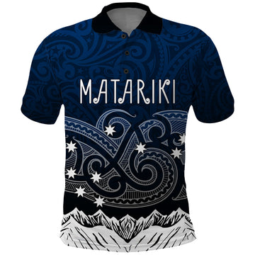 Peronsalised New Zealand Polo Shirt Matariki Maori Patterns - Gradient LT7