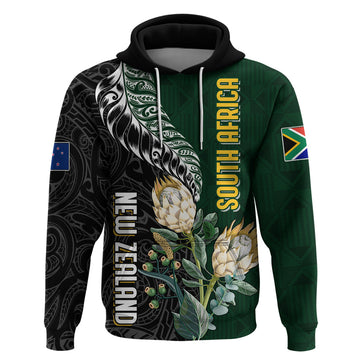 Custom South Africa Mix New Zealand Rugby 2023 Hoodie World Cup Greatest Rivalry LT7