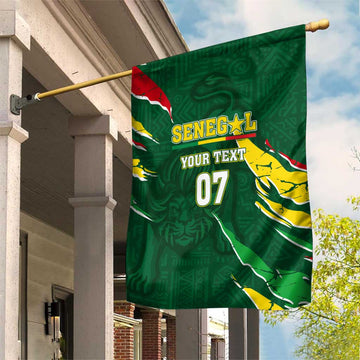 Custom Senegal Football Garden Flag Nations Cup 2024 Tranga Lions LT7
