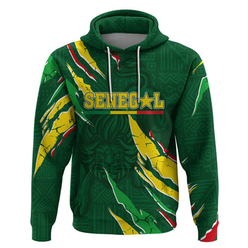 Custom Senegal Football Hoodie Nations Cup 2024 Tranga Lions LT7