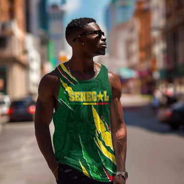 Custom Senegal Football Men Tank Top Nations Cup 2024 Tranga Lions LT7