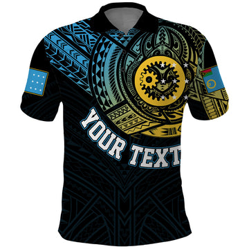 Custom Vanuatu Polo Shirt Turtle Chest Tattoo Flag Color Sanma LT7