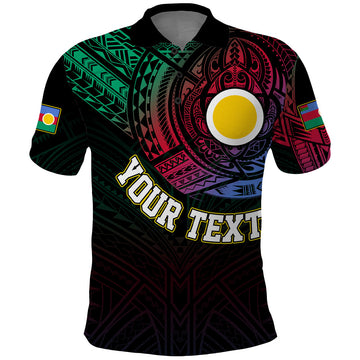 Custom Vanuatu Polo Shirt Turtle Chest Tattoo Flag Color Shefa LT7