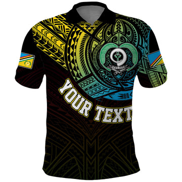 Custom Vanuatu Polo Shirt Turtle Chest Tattoo Flag Color Torba LT7