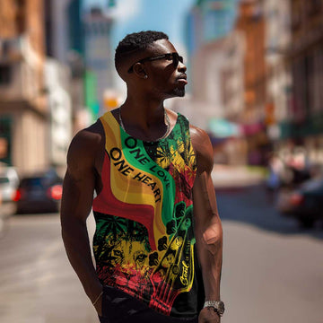 Reggae Day Men Tank Top One Love One Heart LT7