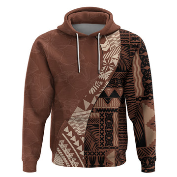 Bula Fiji Hoodie Tribal Masi Tapa - Brown LT7