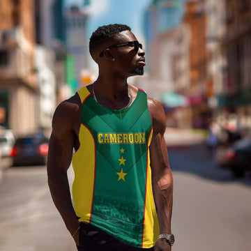 Custom Cameroon Football Men Tank Top Nations Cup 2024 Les Lions Indomptables LT7