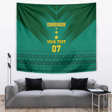 Custom Cameroon Football Tapestry Nations Cup 2024 Les Lions Indomptables LT7