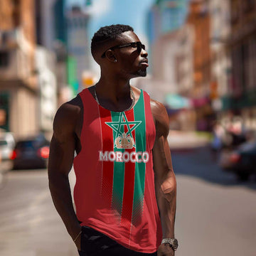 Custom Morocco Football Men Tank Top Nations Cup 2024 Atlas Lions LT7