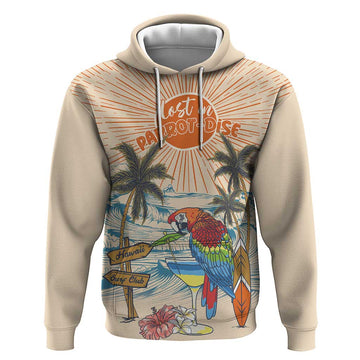 Personalized Christmas In July - Hawaii Retro Hoodie Lost In Parrot-dise LT7