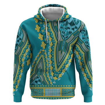 African Dashiki Hoodie Luxury Teal LT7