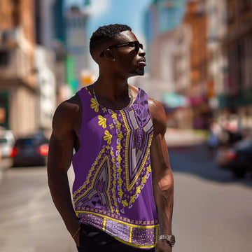 Dashiki Men Tank Top Luxury Afro - Violet LT7