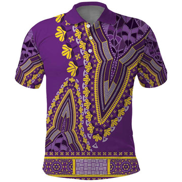 African Dashiki Polo Shirt Luxury Violet LT7