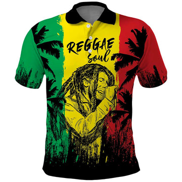 Reggae Soul B.Marley Personalized Polo Shirt Tropical Grunge LT7