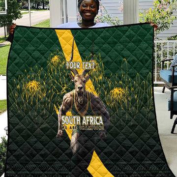Personalised South Africa Rugby Quilt Proud Bokke We Are Champions LT7