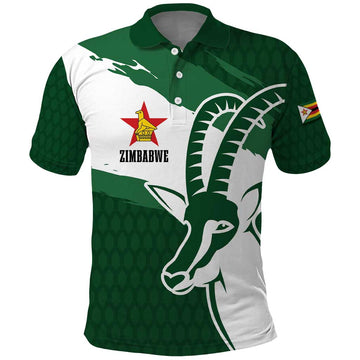 Zimbabwe Rugby Personalized Grunge Polo Shirt GO Sables LT7