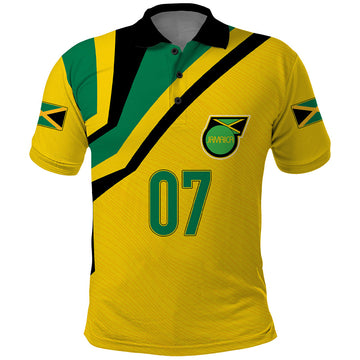 Personalised Jamaica Football Polo Shirt Reggae Boyz Retro WC 1998 Inspired LT7