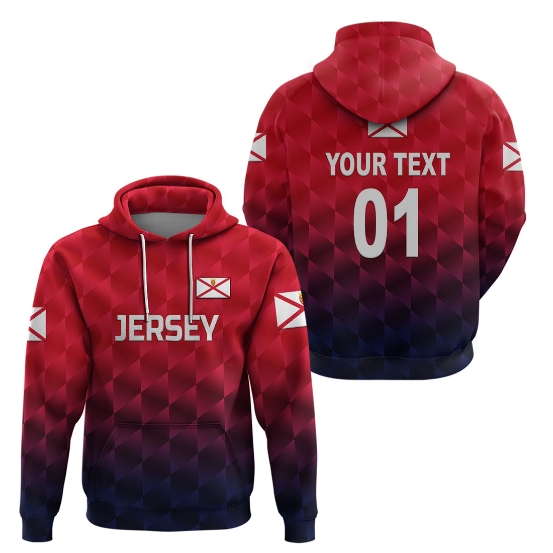 Custom The Bailiwick of Jersey CrickeHoodie Unique Style Red NO.1 LT8