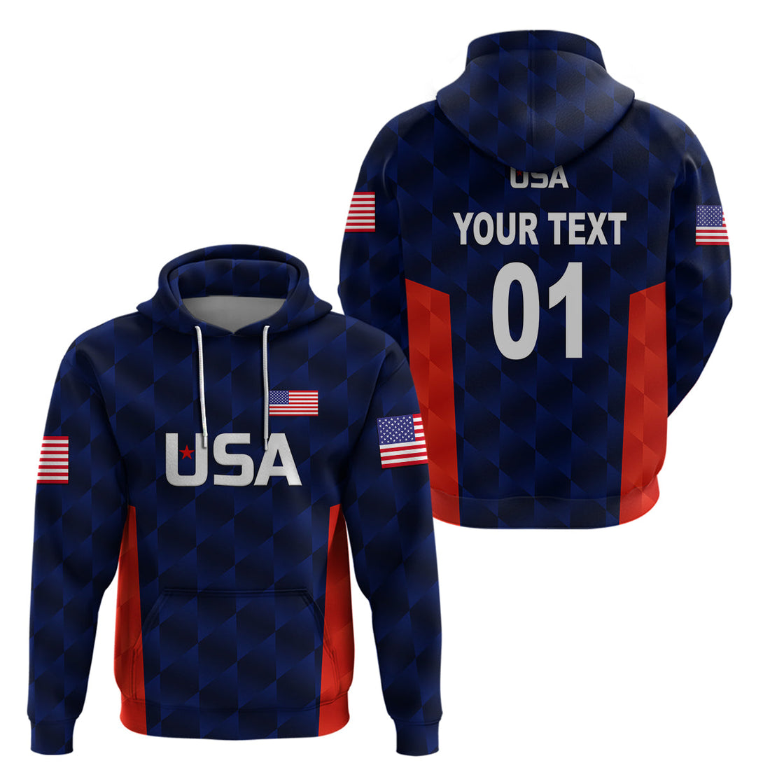 Custom United States National CrickeHoodie Team USA Cricket Navy LT8