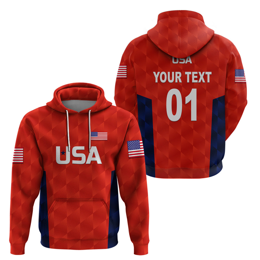 Custom United States National CrickeHoodie Team USA Cricket Red LT8