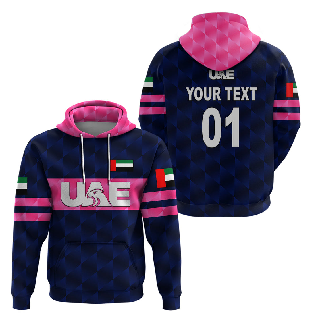 Custom United Arab Emirates UAE CrickeHoodie Falcon Unique Navy LT8