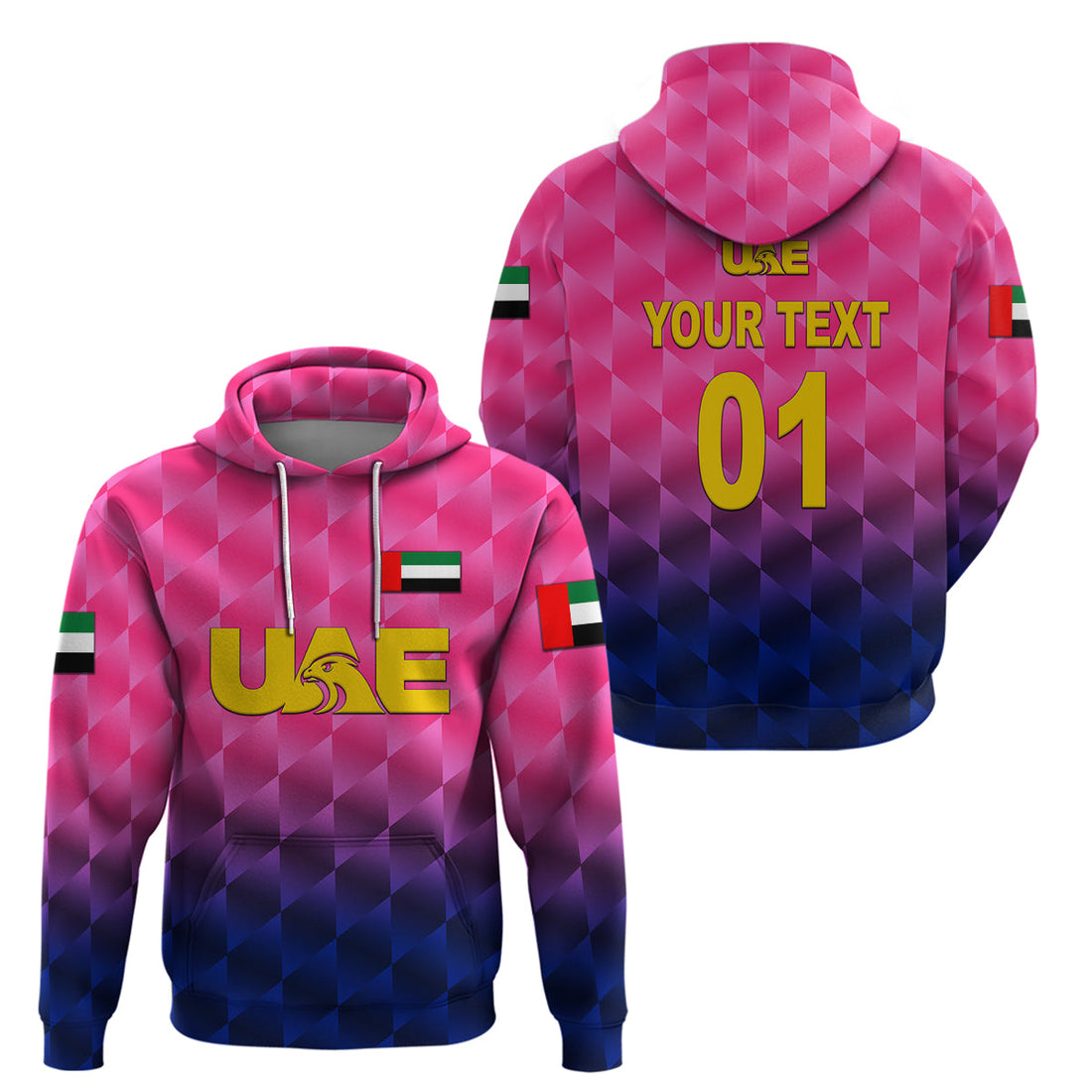 Custom United Arab Emirates UAE CrickeHoodie Falcon Unique Pink LT8