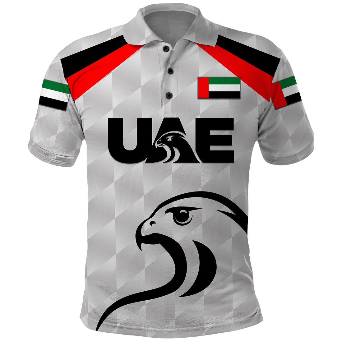 Custom United Arab Emirates UAE Cricket Polo Shirt Falcon Special Grey LT8