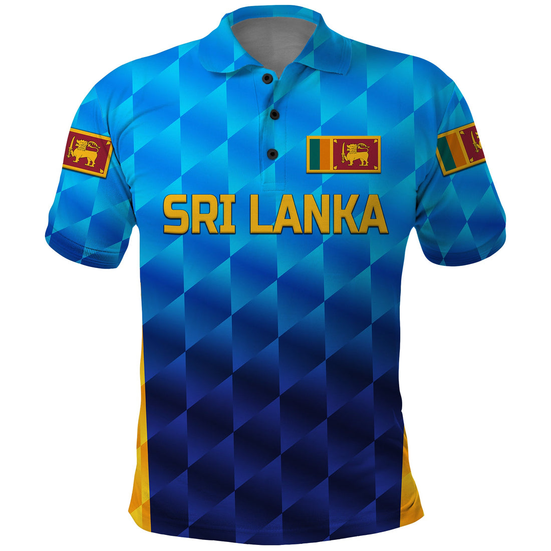 Custom Sri Lanka Cricket Polo Shirt The Lions Unique Gradient Blue LT8