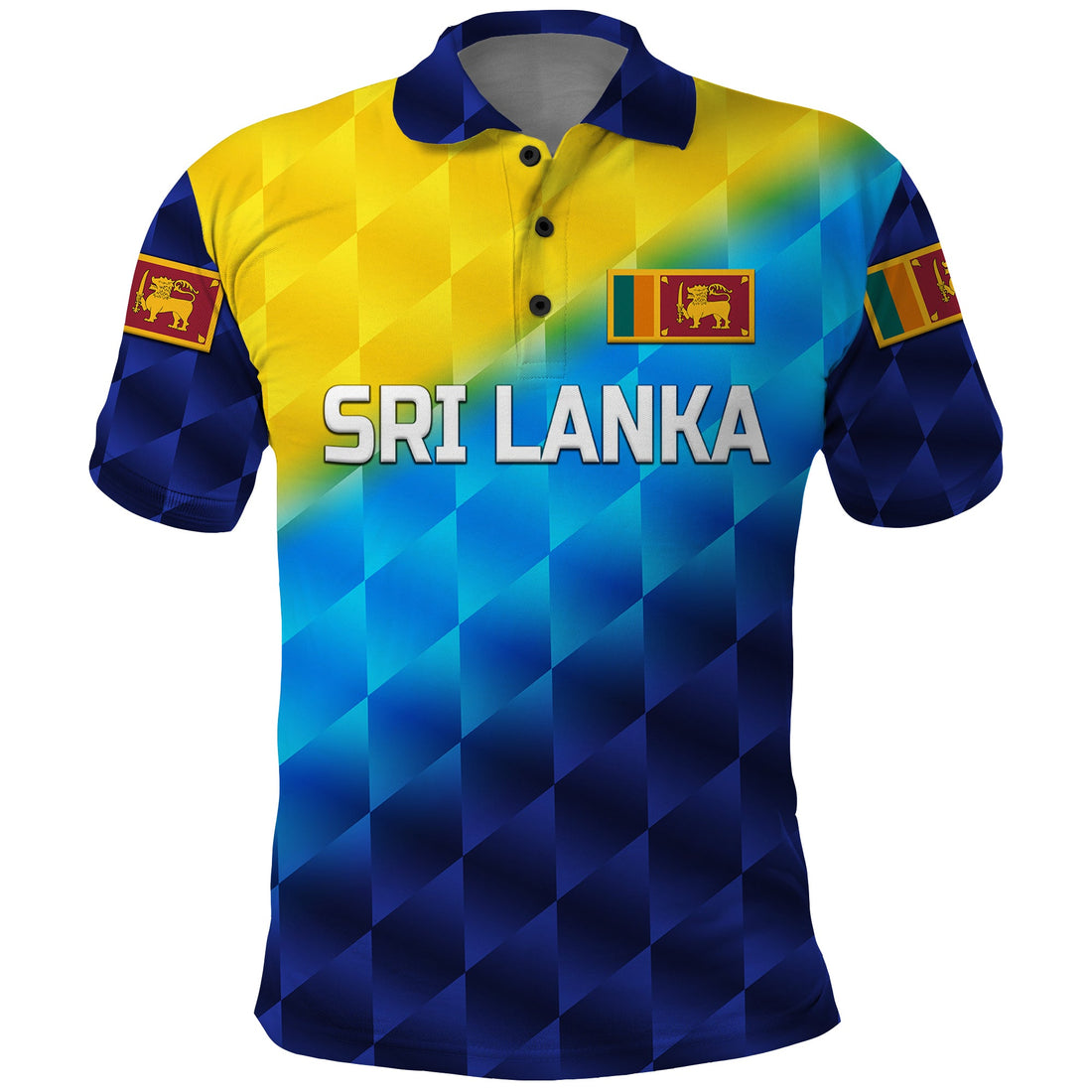 Custom Sri Lanka Cricket Polo Shirt The Lions Special Gradient Blue LT8