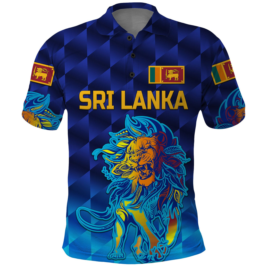 Custom Sri Lanka Cricket Polo Shirt The Lions Pride Version Blue LT8