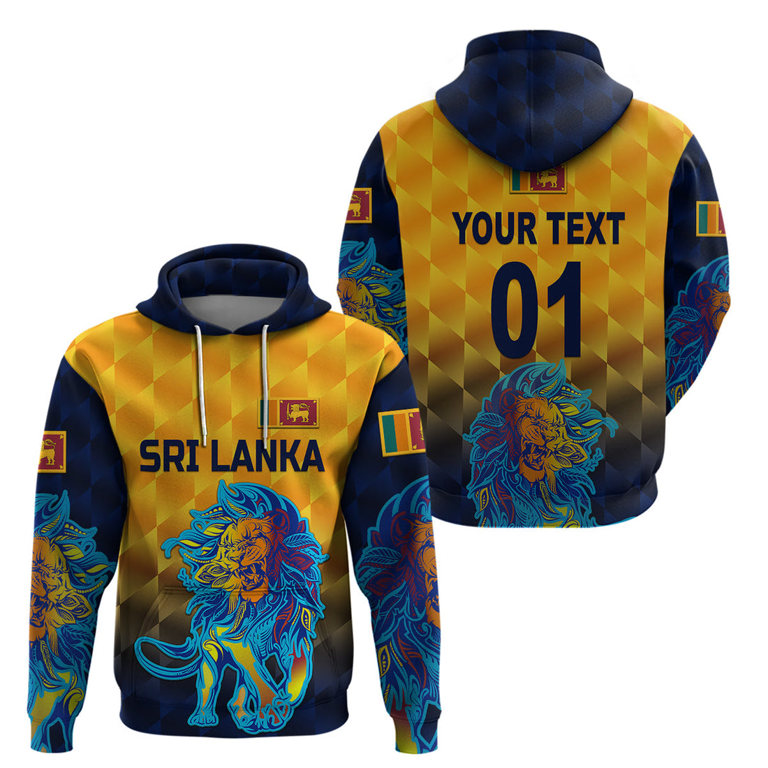 Custom Sri Lanka CrickeHoodie The Lions Pride Version Yellow LT8