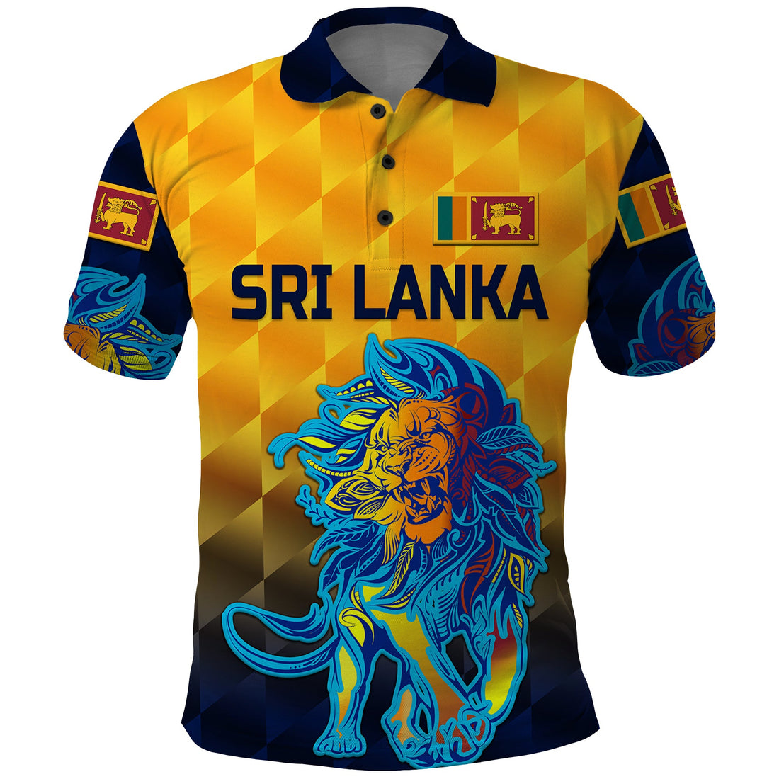 Custom Sri Lanka Cricket Polo Shirt The Lions Pride Version Yellow LT8