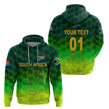 Custom South Africa Proteas CrickeHoodie Simple Gradient Green LT8