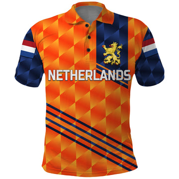 Custom Netherlands Cricket Polo Shirt Dutch Lion Special Orange LT8