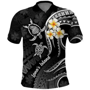 Polynesian Hawaii Polo Shirt Lanai Islands with Pacific Plumeria White Vibe LT9