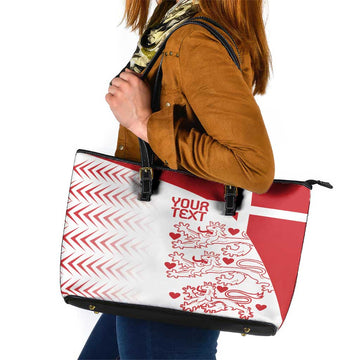 Custom Denmark Football Leather Tote Bag Come On Danish Dynamite LT9