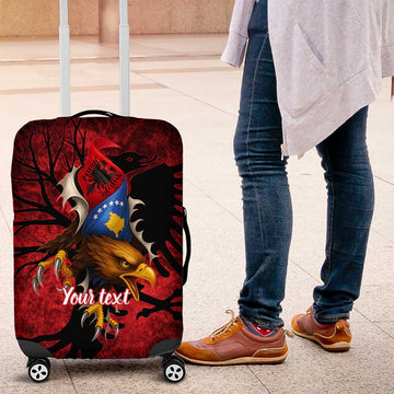 Personalized Kosova Albanian Roots Luggage Cover Kosova Albanian Eagle Flag LT9