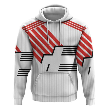 Swiss Football Custom Hoodie 1990-1992 Retro White Switzerland Vintage LT9